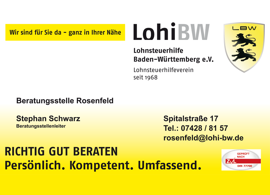 Lohnsteuerhilfe Stephan Schwarz Rosenfeld